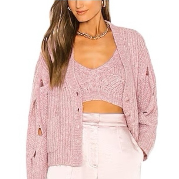 Jonathan Simkai Reagan Cardigan in Lilac Melange - Picture 2 of 16